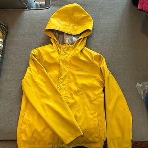 Like new Eddie Bauer yellow rain jacket / raincoat size medium (10/12)